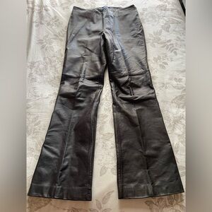 Vintage Ann Taylor Chocolate Brown Leather Low Rise Bootcut Pants 6 Petite 90s